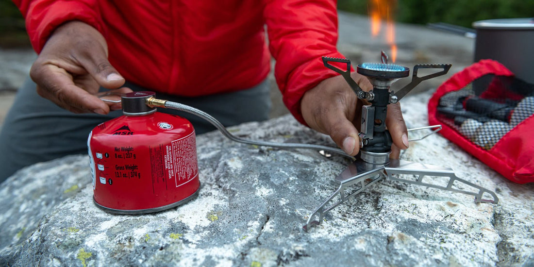 Adjusting flame on MSR PocketRocket Deluxe Stove