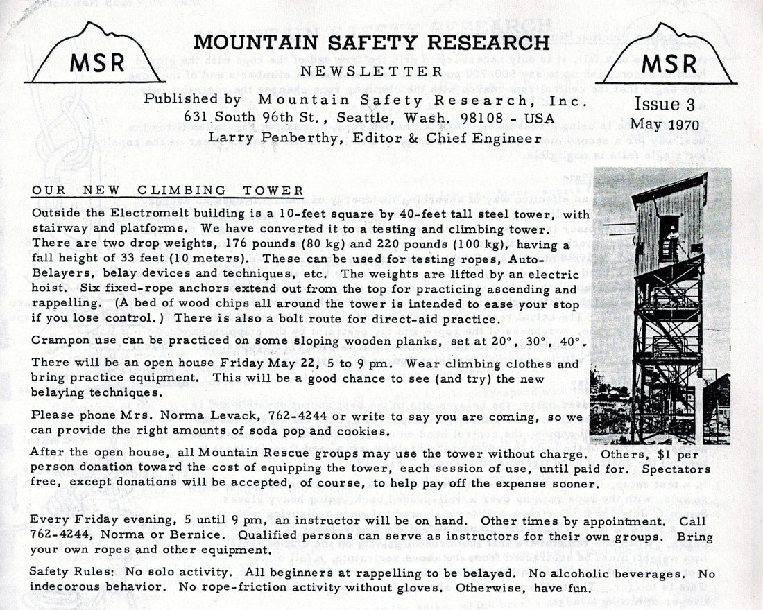 Flashback: The 1970 MSR Climbing Tower