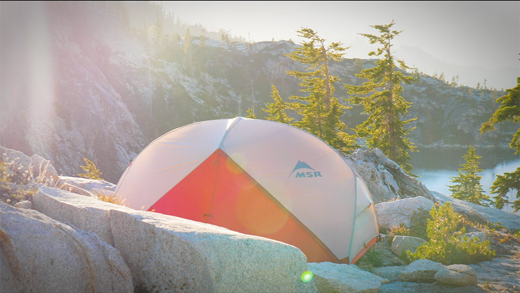 Hubba Hubba tent setup on backpacking trip