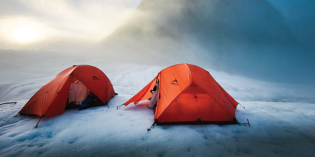 Tents setup on snow