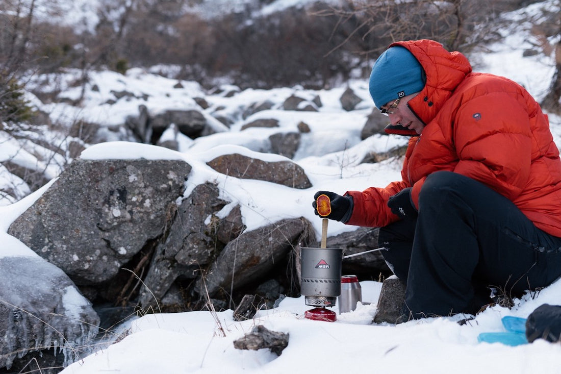 using msr stove system in the snow