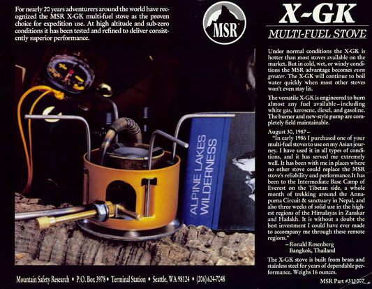 Evolution of the MSR XGK EX Stove