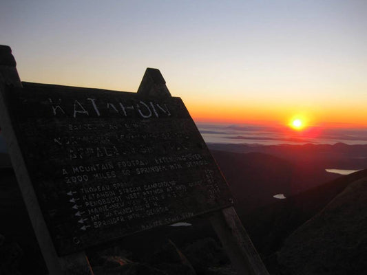 A trail sign on Mt. Katahdin