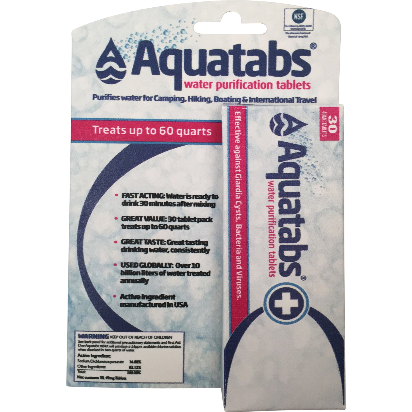 AquaTabs | Water Purification Tablets | 30 Pack