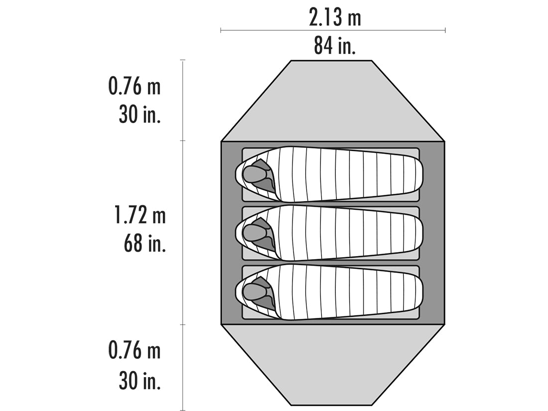 Elixir™ 3 Backpacking Tent - Floor Area