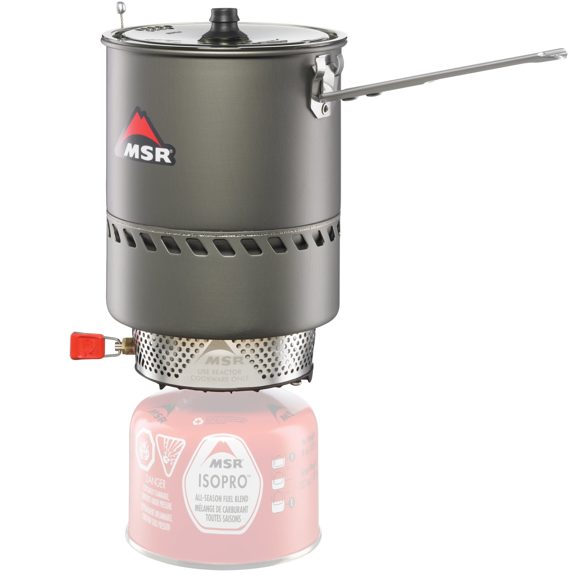 MSR Reactor® Stove System | 1.7L pot shown with 8-oz. IsoPro fuel canister (sold separately)