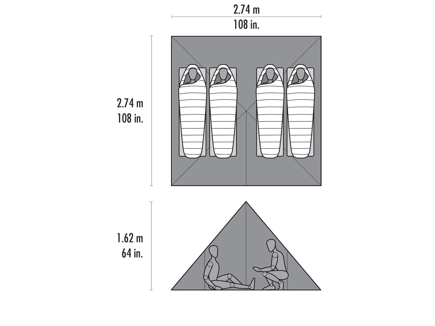 Front Range™ 4 Person Ultralight Tarp Shelter | Dimensions | MSR