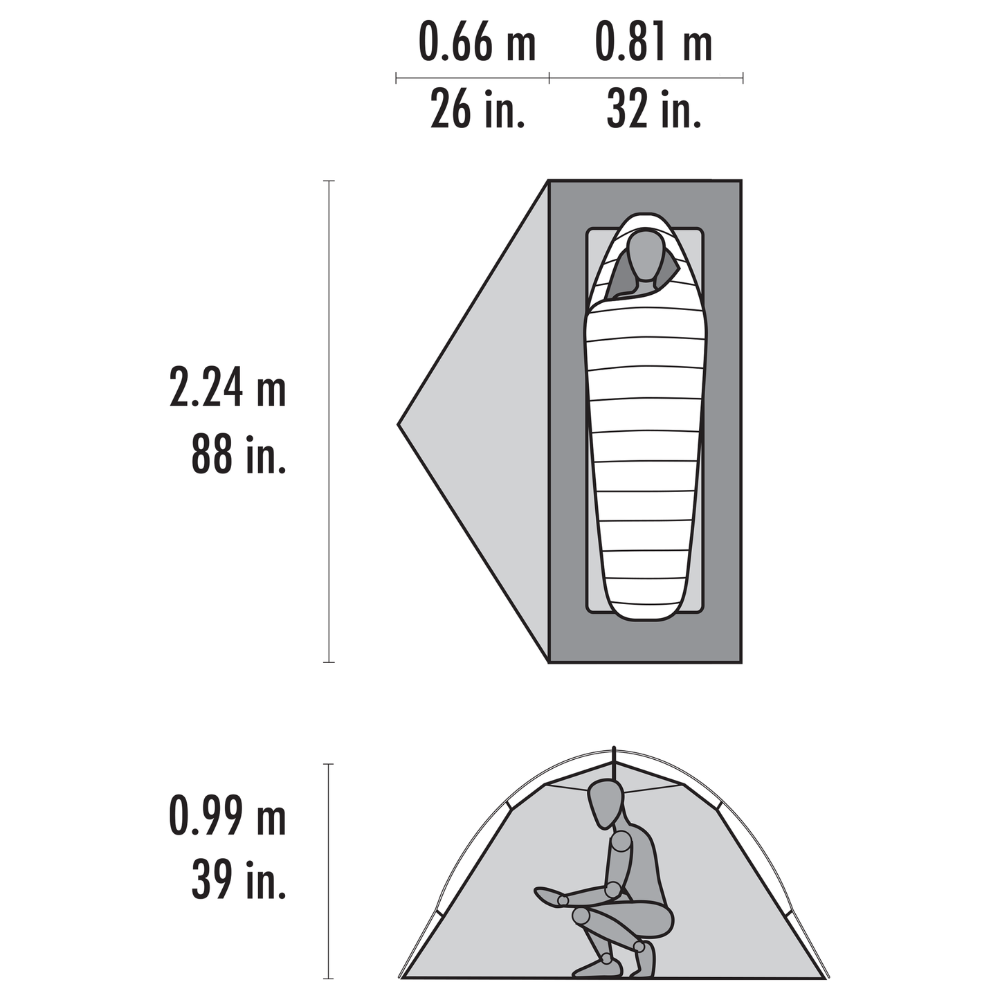 Hubba Hubba™ HD 1 Tent Dimensions