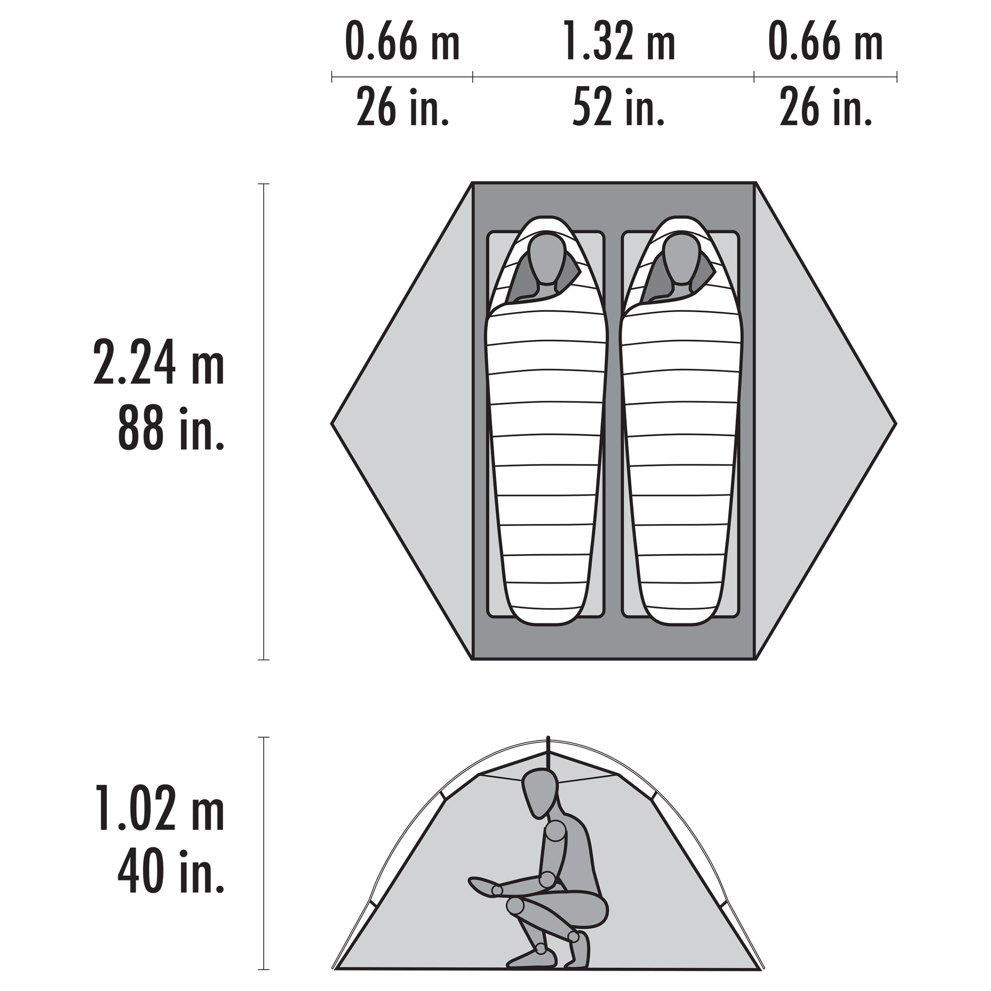 Hubba Hubba™ HD 2 Tent Dimensions