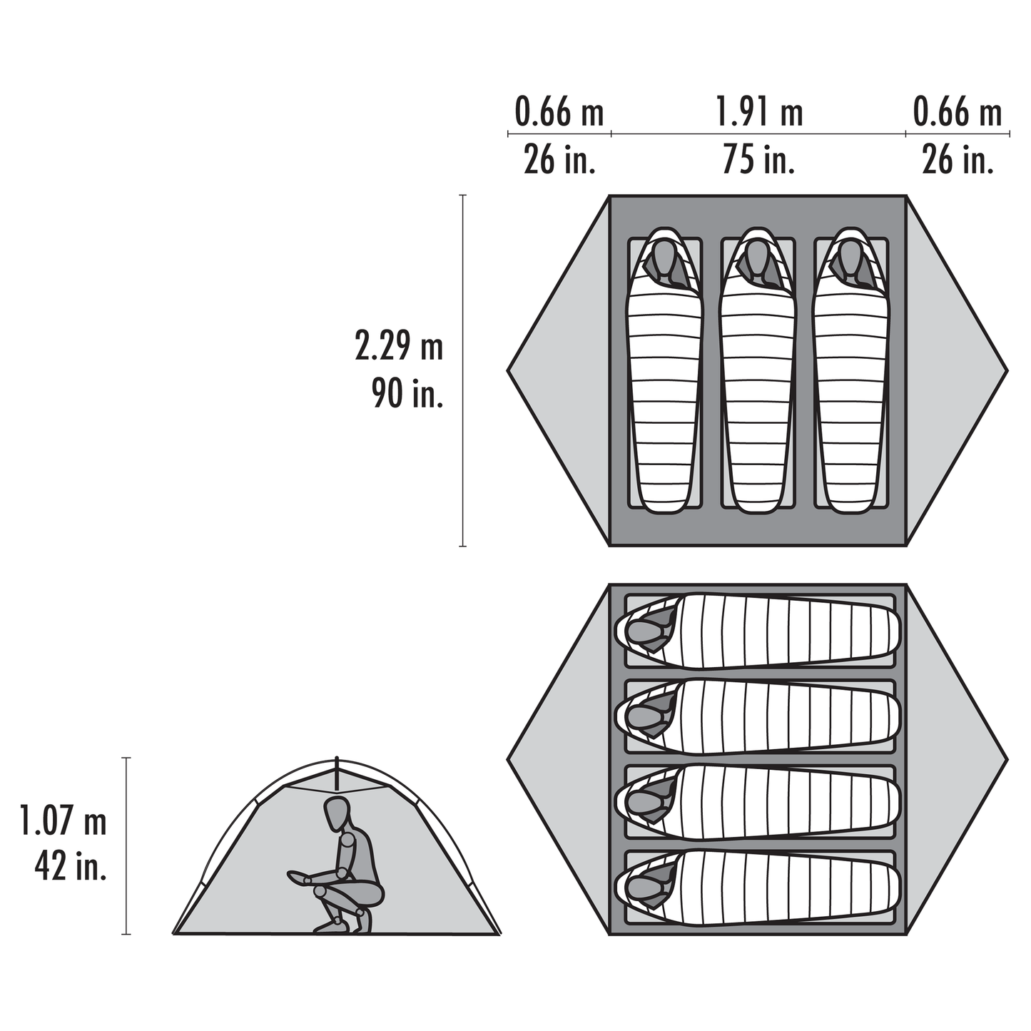 Hubba Hubba™ HD 3 Tent Dimensions