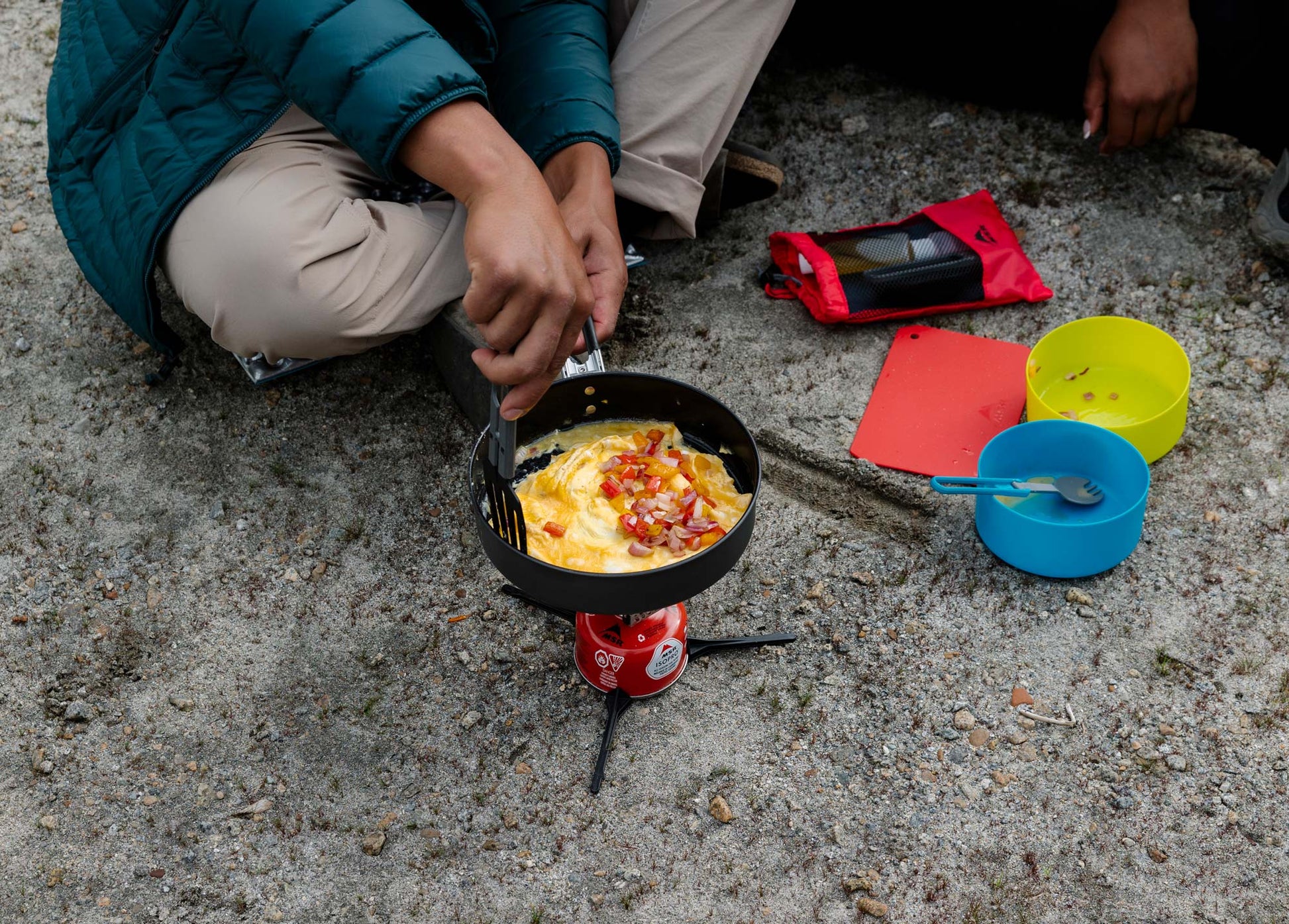 Switch Stove w/ MSR Ceramic Skillet | Photo: Mirae Campbell