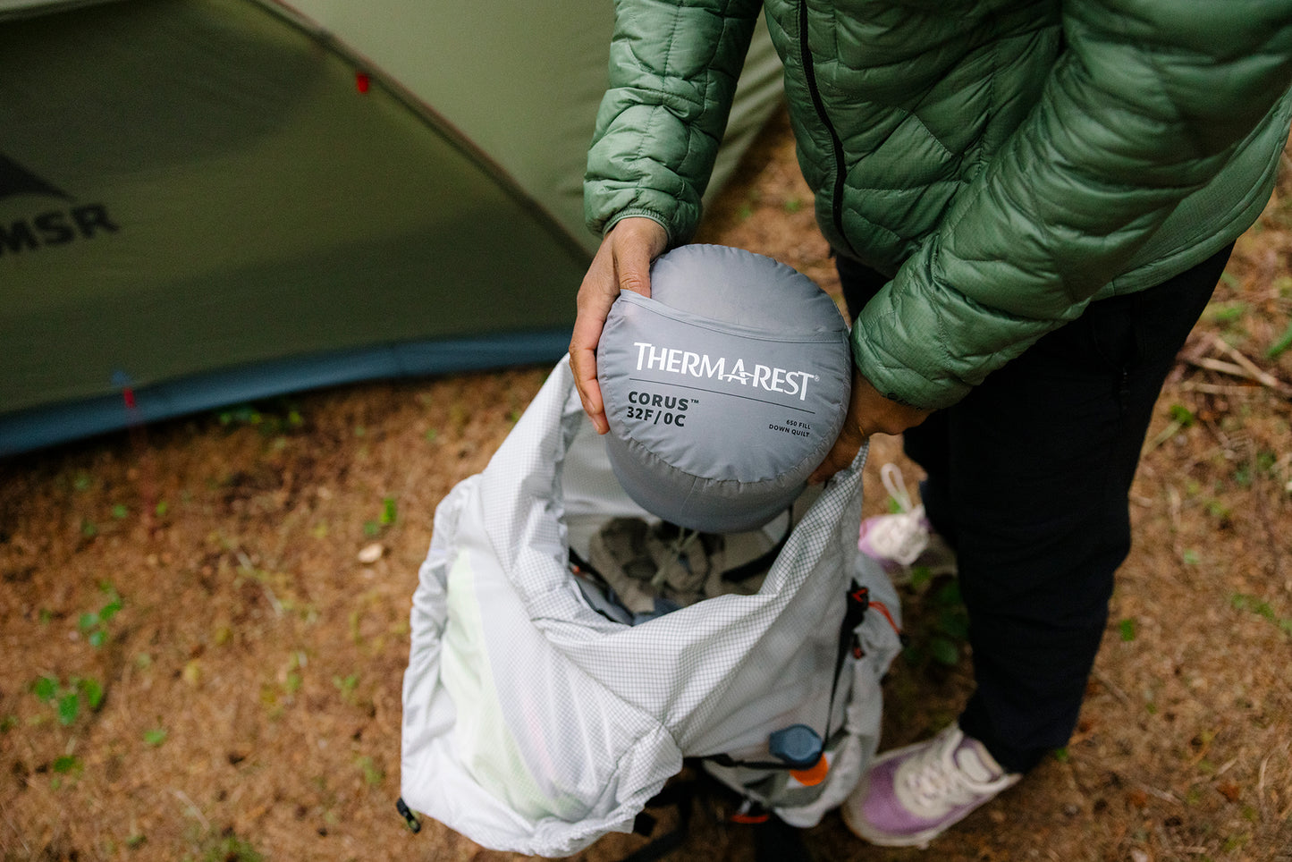 Corus™ 32F/0C Down Quilt | Packed | Photo: Mirae Campbell